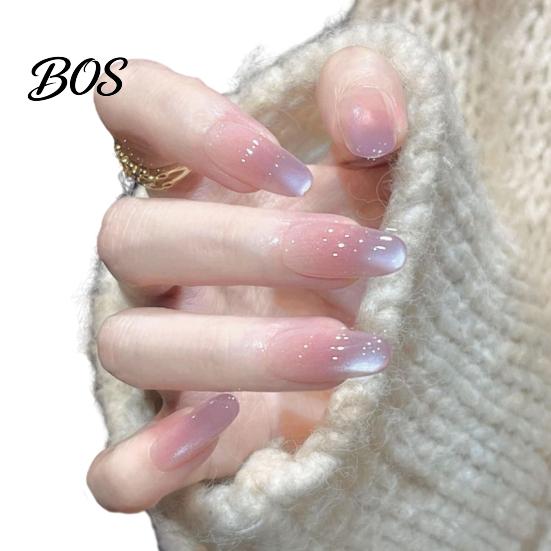Almond Stick-on Fake Nails 10Pcs Cats Eyes Press on Kit, Glossy Nails, Girls Glue-on Salon Quality Long Glue False for Women