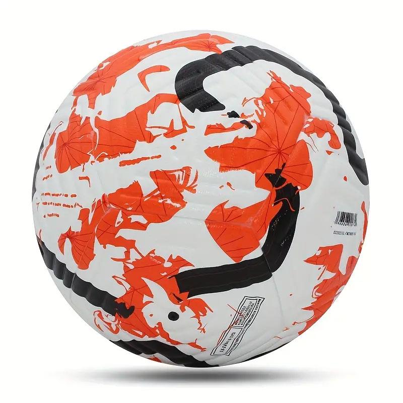 1PC Soccer Balls (Deflated), Size 5 Seamless Fit Ball PU Material Sports League Match Football Training Balls (With An Air Pump)