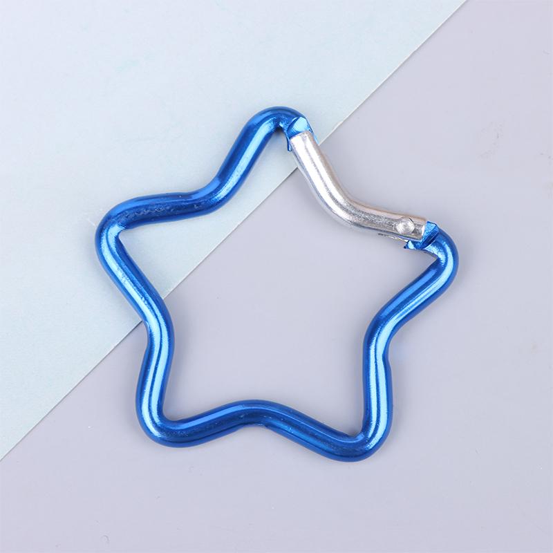 Алюминиевый карабин в форме пятиконечной звезды, зажим для ключей, брелок для ключей на открытом воздухе, крючок для бутылки, подвесная пряжка