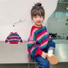 Children's Rainbow Striped Sweatshirt Loose Long Sleeved Kids Top