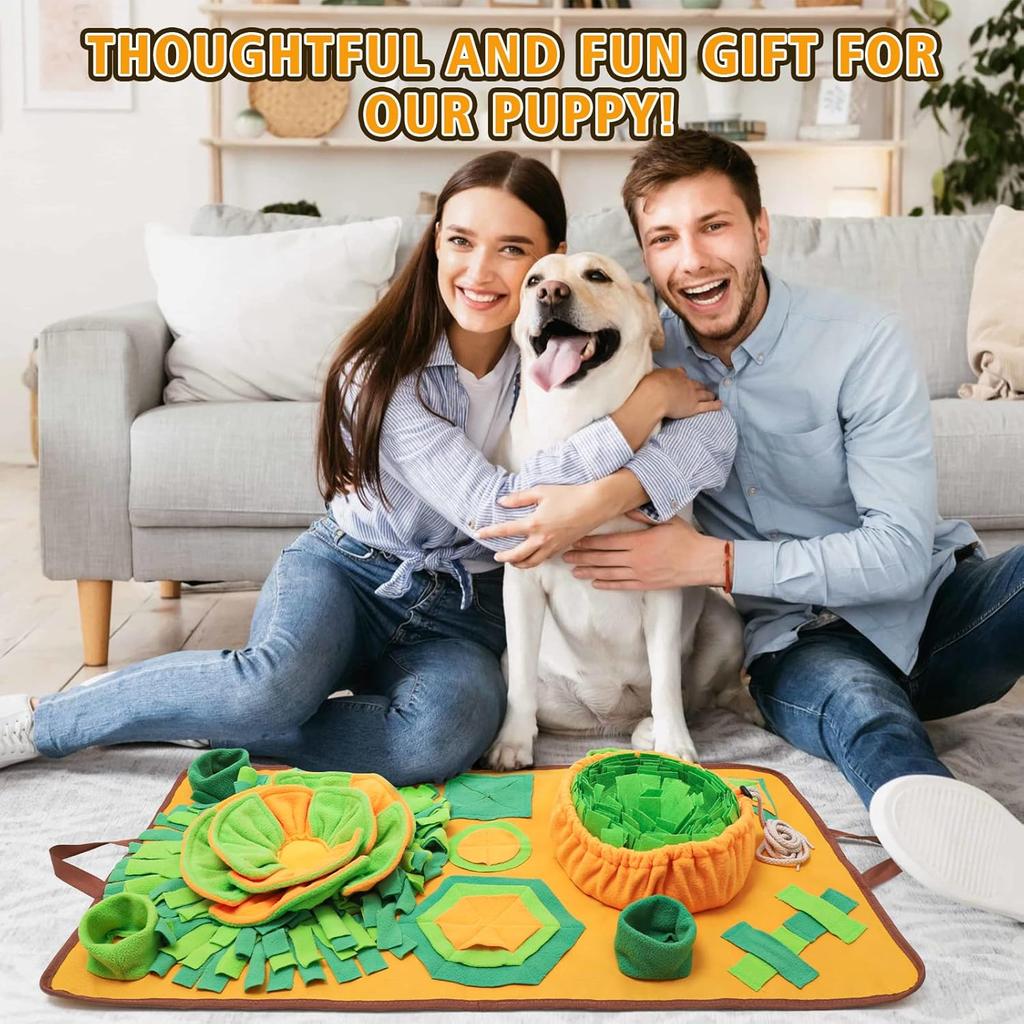 Large Snuffle Mat, 34'' x 19'' Snuffle Mat for Dogs, Dog Puzzle Mat with Sounds for Interaction Dog Foraging and Sniffing Feeding, Encourage Natural