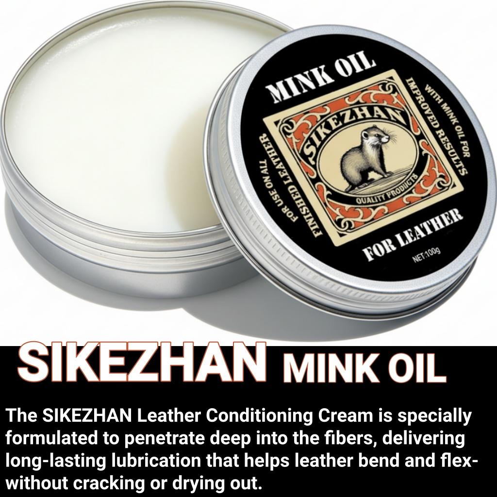 Mink Oil Leather Care Cream – Conditioner & Protector for Shoes, Bags, Jackets and Furniture, Nourish & Restore