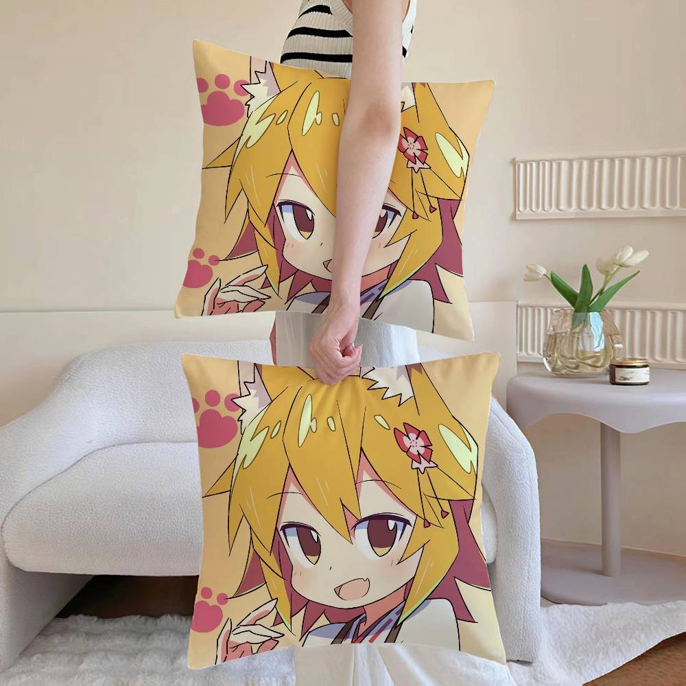 The Helpful Fox Senko San Cartoon Pillow Case Anti-Dustmite Pillowcase Invisible Zipper Silky Sofa Cushion Cover