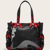 Japanese Ruffled Ribbon Bow Ita Bag Women Sweet Cute Multifunctional Clear Shoulder Purse Ladies Anime Badge Spacious Tote Bag