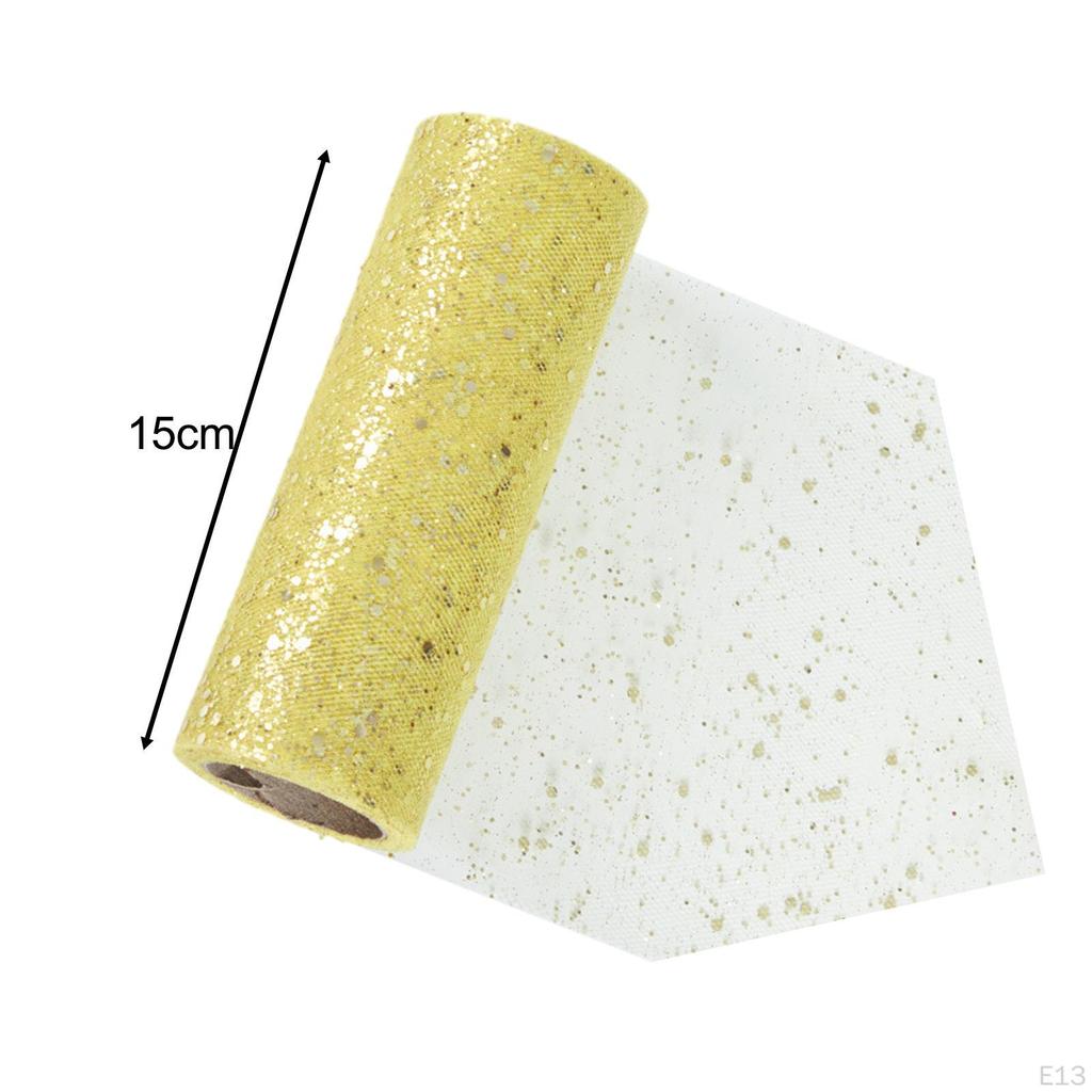 Блестящая тюлевая сетчатая лента 10 ярдов, новинка, легкая, с блестками для одежды