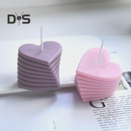 3D Сердце свечи Форма Силиконовая форма Сердце любви с прозрачной текстурой День святого Валентина эпоксидная смола художественные поделки для шоколадного торта мыло свечи изготовление