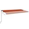 Manual Retractable Awning with LED Lights 600 x 300 cm Orange & Brown