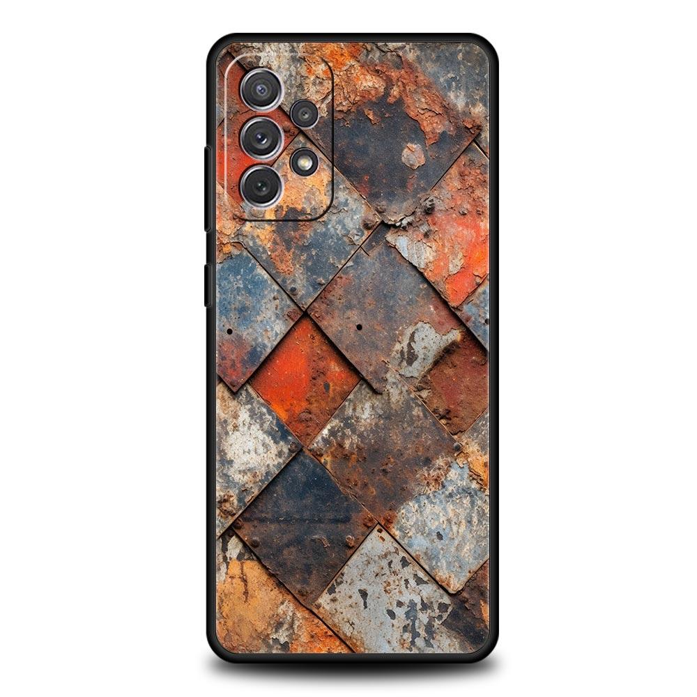 Vintage Industrial Style Rusty Phone Case for Samsung Galaxy A55 A35 A17 A07 A15 A13 A25 A72 A73 A32 A52 A52S A41 5G Soft TPU