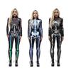 Halloween Rose Butterfly Skull 3D Print Cosplay Costume Sexy Jumpsuit Skeleton Bodysuit Adult Carnival Party Monos Muje