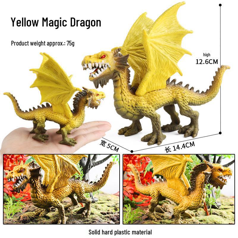 Dinosaur & Dragon Plastic Toy Set: Mythical Animal Figures for Kids