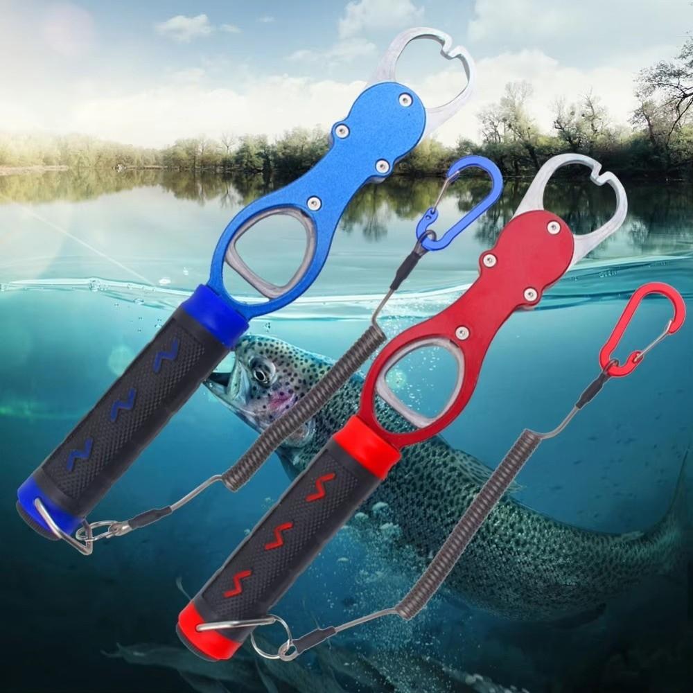 Heavy Duty Fishing Gripper Long Handle Fish Holder Weight Scale Fish Lip Gripper Fishing Tool