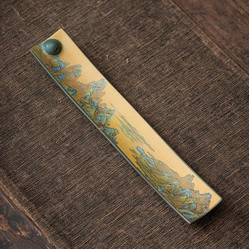 Enamel National Tide Line Incense Holder Decoration Ceramic Imitation Ancient Lying Incense Burner Household Sandalwood Stove