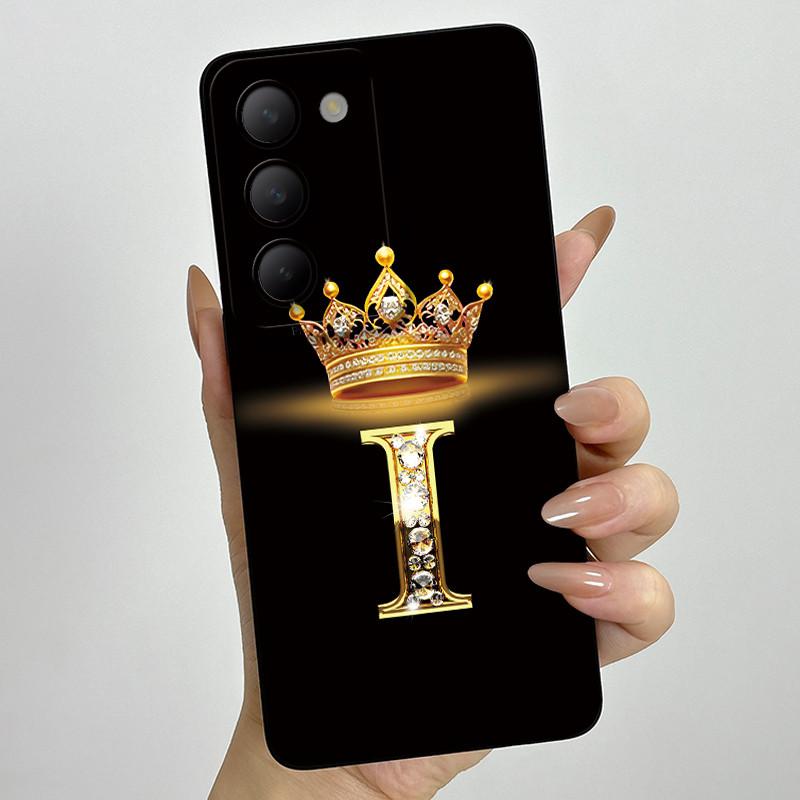 Для Vivo V30 Lite 4G Чехол Корона Буква Мягкий Силиконовый Чехол для Телефона Для Vivo V30 SE V40 SE Чехол на Vivo Y100 T3 5G Ударопрочный Funda