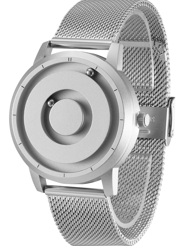 Magnetic Ball Bearing Quartz Minimalism Silver Silver Stainless Steel Mesh Belt [EUTOUR] Watch, Design, Men's Watch, Watch, Casual, Waterproof, 40MM,