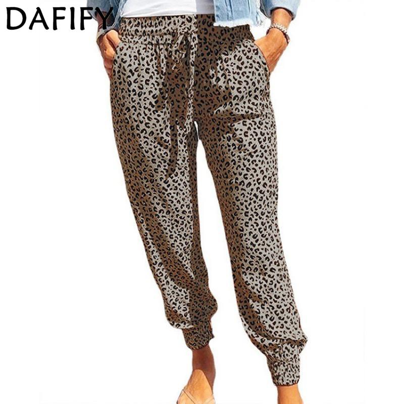 DAFIFY Женская мода на лето и весну, повседневные брюки с леопардовым принтом и высокой талией, брюки и капри