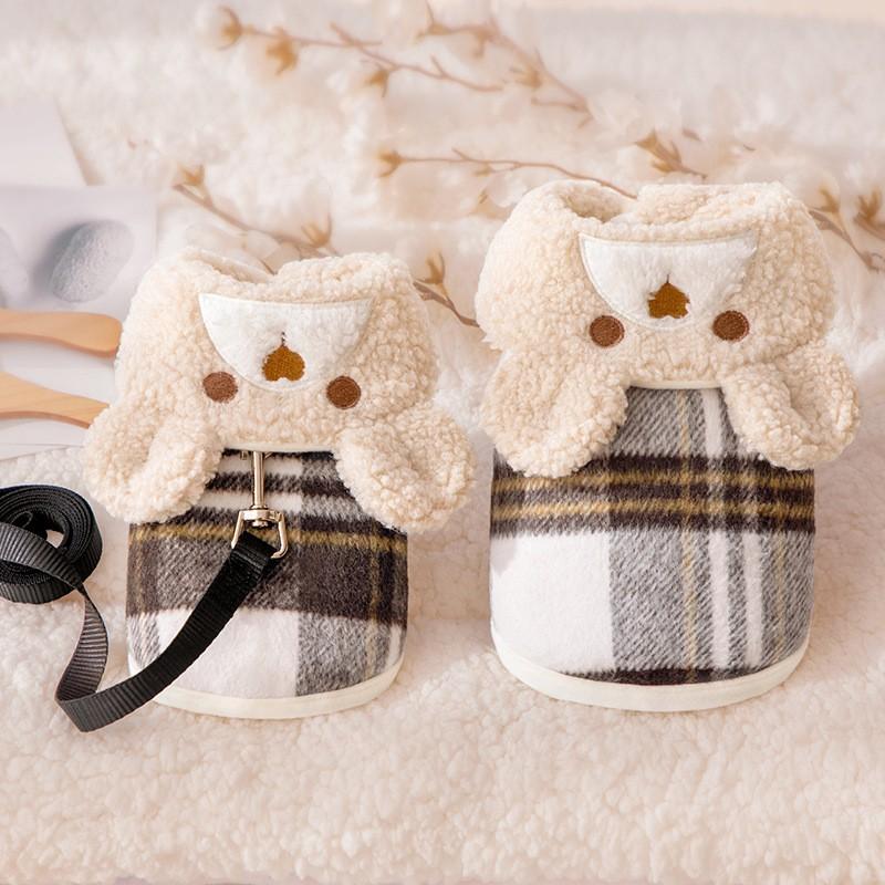 Winter Warm Dog Coat Thickened Pet Vest With Leash Small Dogs Beagle Poodle