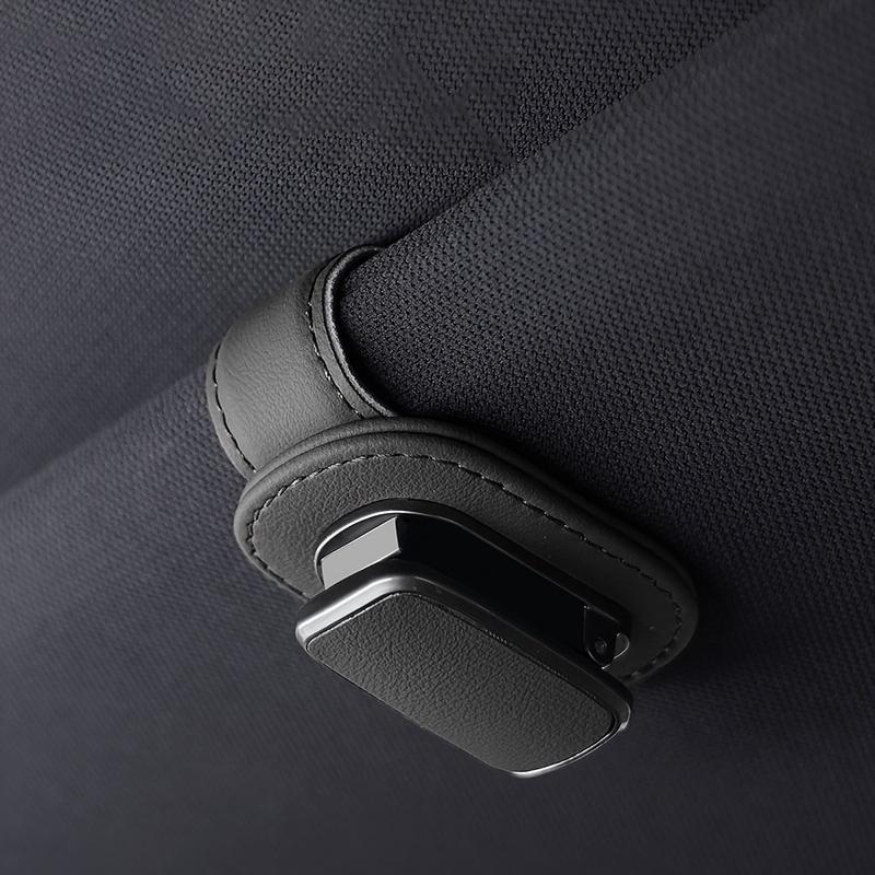 1Pc PU leather car sunshade clip, suitable for sturdy eyeglass frames installed inside cars