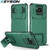 KEYSION Shockproof Case for POCO X3 Pro X3 NFC Push Pull Camera Protection Live Stand Phone Cover for Xiaomi Mi 11 Lite 5G NE