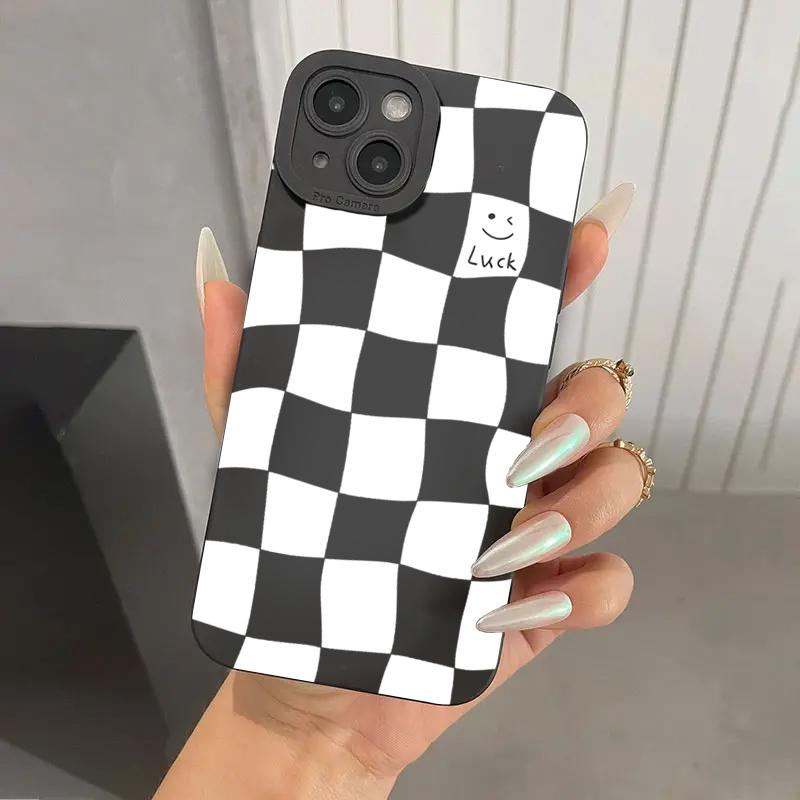 Модный белый сетчатый силиконовый чехол для iPhone 16 Pro Max 15 14 13 12 11 X XS Max XR 7 8 Plus SE 2020 противоударный мягкий чехол