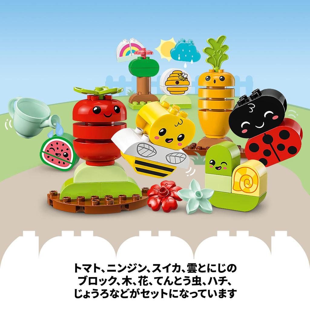 LEGO Duplo First Duplo Vegetable Farm Toy Present Birthday Block Educational Christmas Boys Girls Children 1 and a Half Years Old 2 Years Old 3 Years