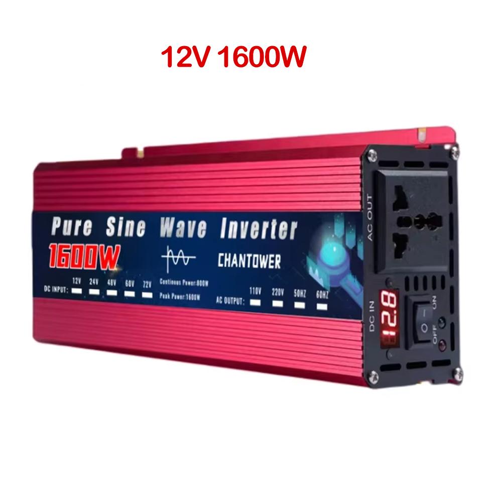 Чистый синусоидальный инвертор 12 В/24 В 220 В 1000 Вт 2200 Вт 3000 Вт 4000 Вт 5000 Вт DC в AC портативный преобразователь напряжения автомобильный солнечный инвертор