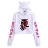 Demon Slayer Cat Ear Anime Hoodie for Women
