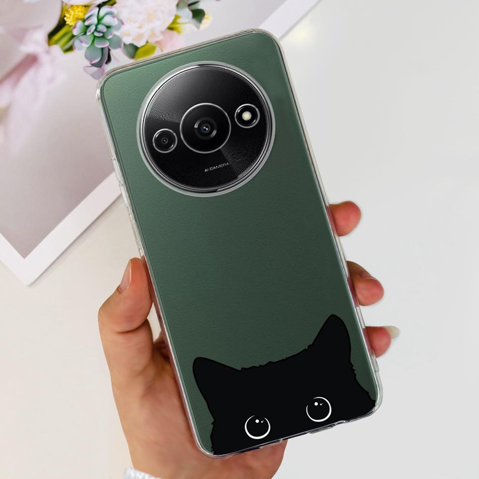 Чехол для Xiaomi Redmi A3 RedmiA3 A 3 4G 2024 Элегантный принт Мягкий силикон Прозрачный ТПУ Тонкая задняя крышка телефона