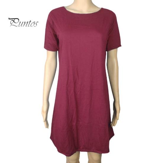 Летнее мини-платье с короткими рукавами, А-силуэтом, круглым вырезом, однотонное, длиной выше колена, простое короткое платье для свиданий, пляжное вечернее платье