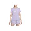 Nike Футболка женская с коротким рукавом и логотипом, повседневная, с круглым вырезом, светло-фиолетового цвета FN2619-512
