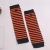 Long Striped Arm Warmers for Women Winter Long Fingerless Gloves Casual Knit Elbow Gloves with Thumb Hole