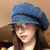 Newsboy Octagonal Cap Vintage Peaked Hat Korean Washed Denim Beret  Outdoor