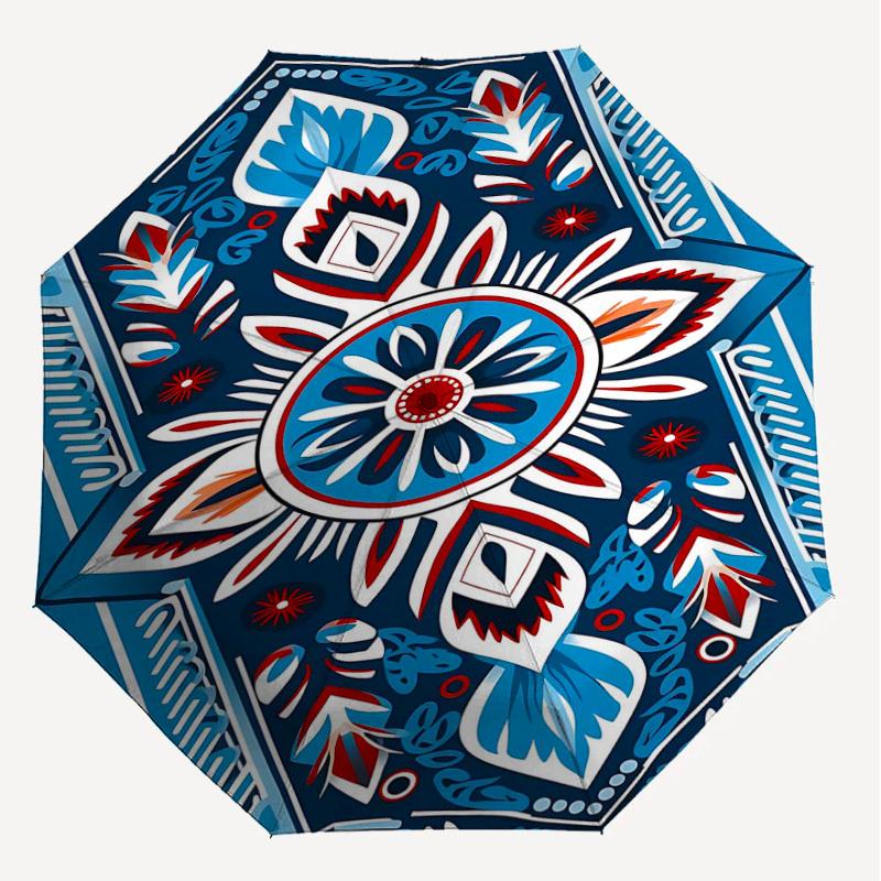 1PC Mandala Pattern Umbrella-8-Rib Reinforced, Automatic Open, Lightweight & Durable, Cute Fashion Accessory for Outdoor-Y0320