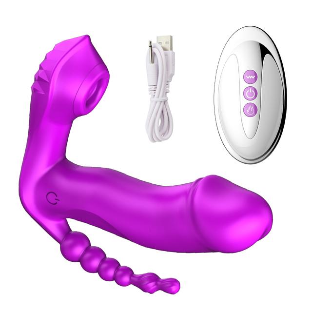 3 в 1 женский фаллоимитатор, сосущий вибратор, секс-игрушки, трусики, носимые