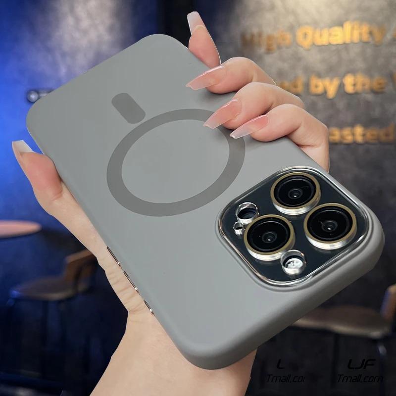 Жидкий силиконовый магнитный оригинальный чехол для iPhone 15 14 Plus 13 12 11 Pro Max для беспроводной зарядки Magsafe противоударный мягкий чехол