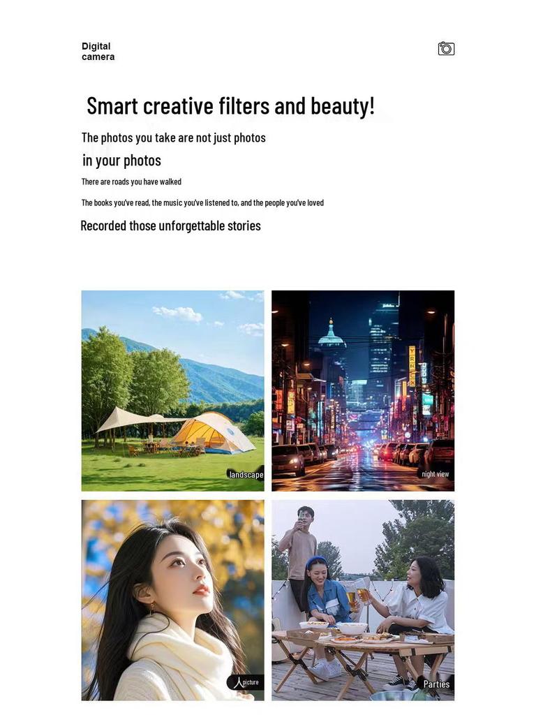 5K HD Dual-Screen Digital Camera with Selfie and WIFI Transfer To Mobile Phone