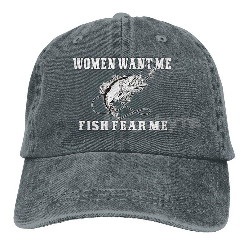 Женская бейсболка Want Me Fish Fear Me Washed, кепка Trucker Hat для взрослых, унисекс, регулируемая, для папы, летняя, дышащая, эластичная