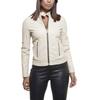 Handmade Leather Jacket Women's Biker Motorcycle Off White Soft Lambskin Leather