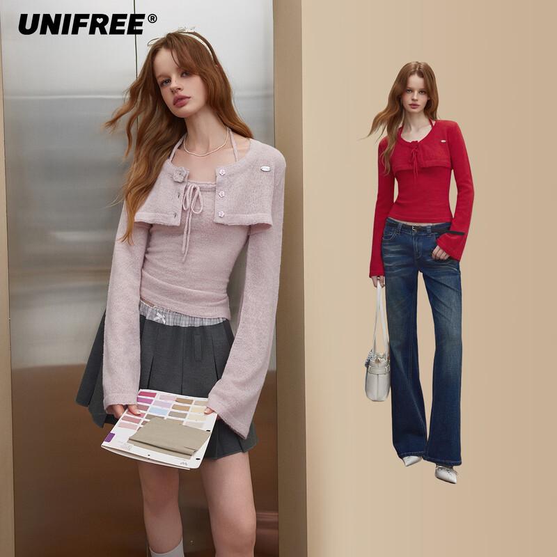UNIFREE 2026 Autumn Gentle Knit Cardigan & Camisole Set