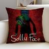 Mysterious SSally FaceS Cushion Cover Breathable and skinfriendly linen pillowcase square removable and washable cushion