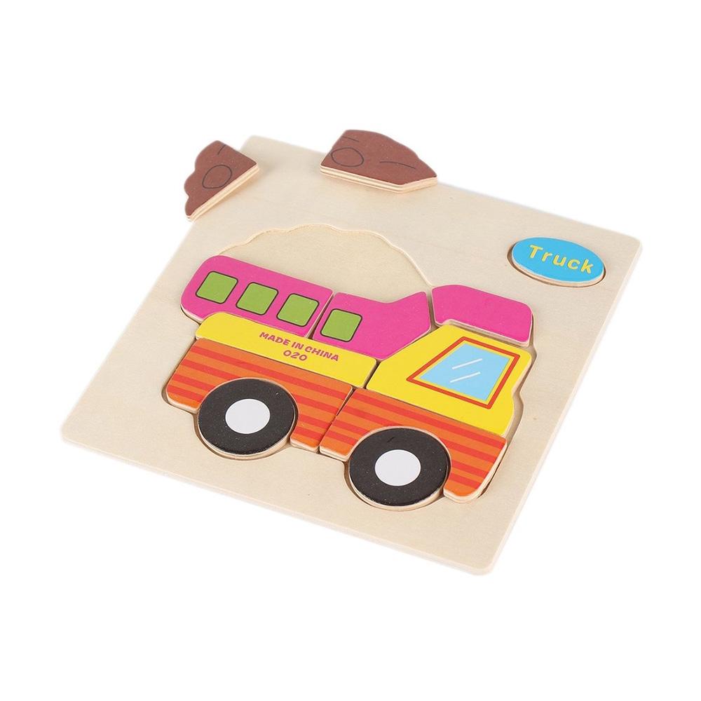 1/2/5PCS Kids 3D Wooden Puzzle Jigsaw Cartoon Animal Puzzles Kids Early Educational Toy