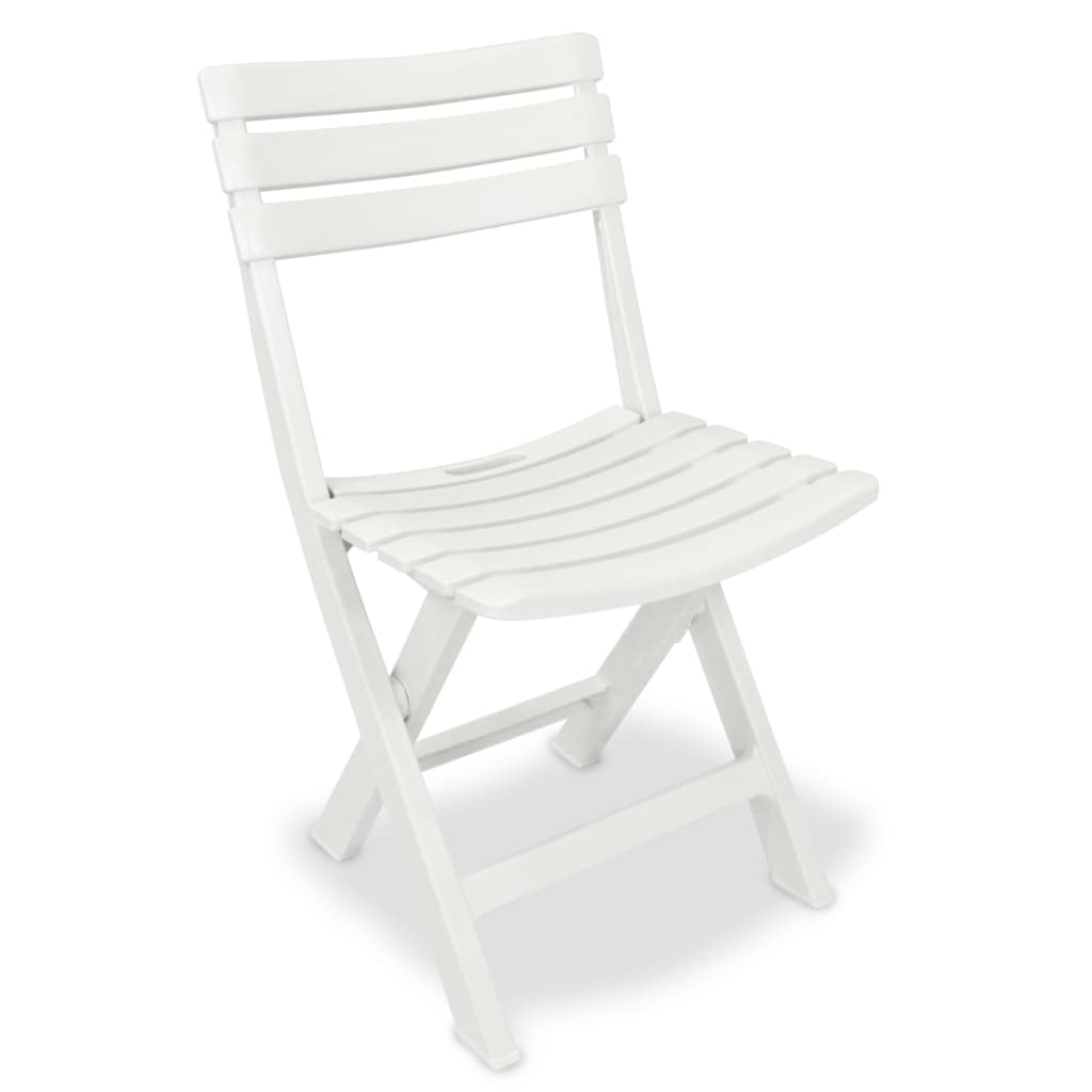 3 Piece Foldable Bistro Set Plastic White