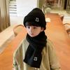 New Fashion Warm Hat Scarf Set for Kids Boy Girl Chic Cartoon Bear Knitted Hat Scarf Autumn Winter Warm Beanie Scarf Set