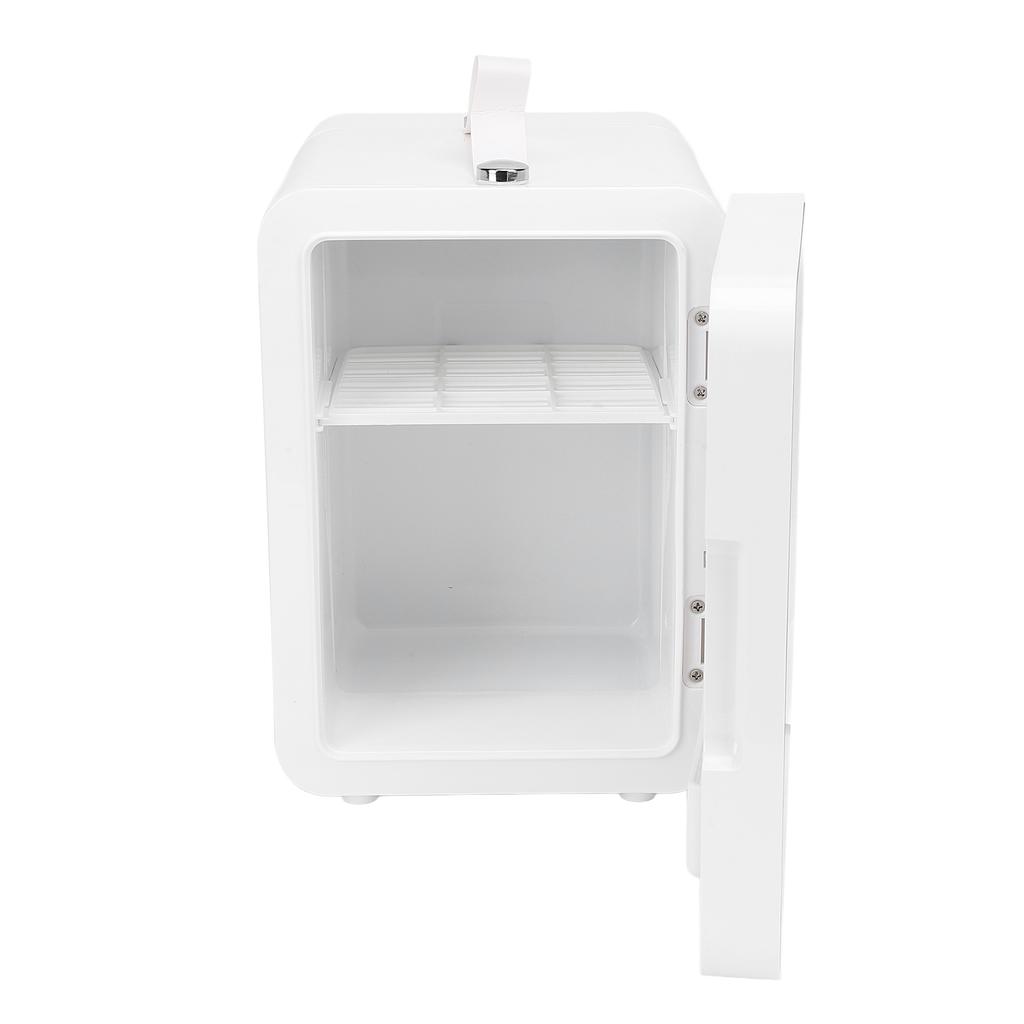 Mini Skincare Fridge with LED Mirror 3 Levels Dimmable 6L Cooler Warmer Portable Handle Makeup