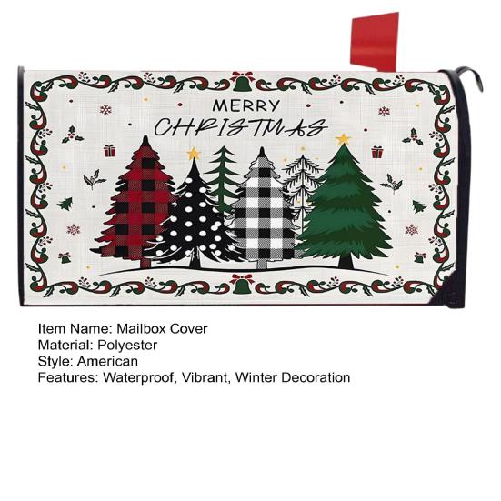 Зимний магнитный чехол для почтового ящика стандартного размера 18 x 21 дюйм Обёртки для почтового ящика с надписью «Счастливого Рождества»