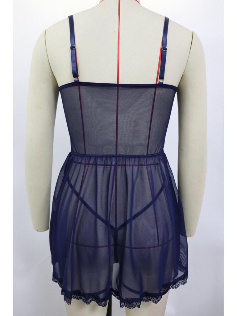 Настраиваемая ночная сорочка в европейском и американском стиле с кружевной отделкой пэчворк: Сексуальный женский пижамный комплект из трех предметов