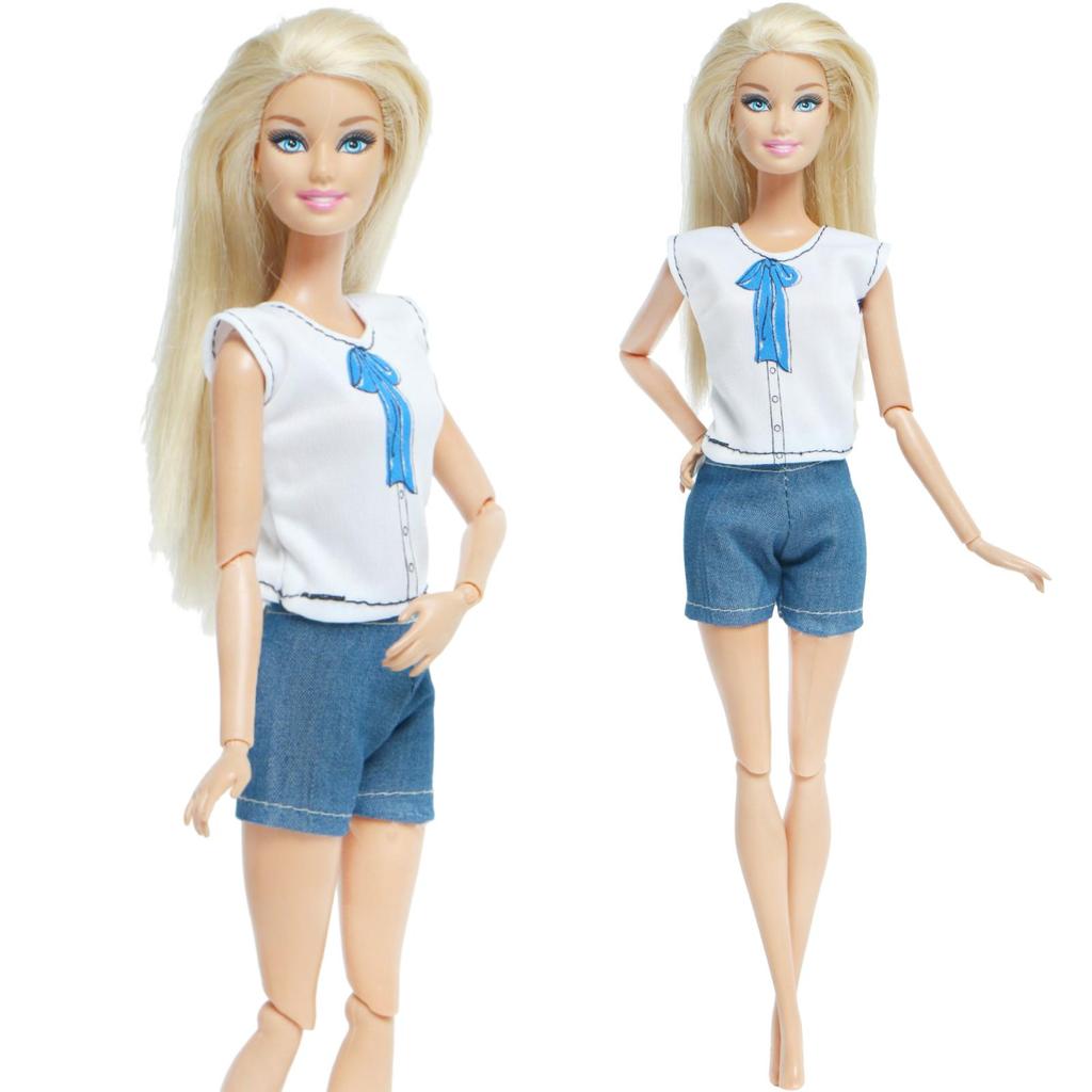 Игровой набор модной куклы для куклы 30 см, одежда и аксессуары, включая розовую сумку, белые туфли, шорты, блузки