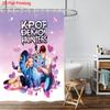 1 шт. K-pop Принт Охотники на демонов Водонепроницаемая шторка для душа Несколько размеров Приватная подвесная шторка и 12 крючков Легкая установка