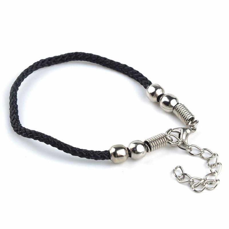 Браслеты-цепочки унисекс с четырьмя бусинами и веревкой