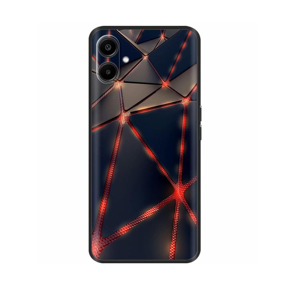 Для Samsung Galaxy A06 Задняя крышка Мягкая Черная с принтом Силиконовый бампер Чехол для телефона для Samsung Galaxy A06 A05 A04 Чехлы Fundas Coque