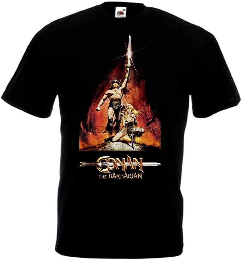 Men Fashion Print Cotton T Shirt Conan The Barbarian V2 T Shirt Black Poster Men Funny T Shirt